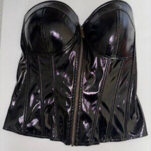 Fashion Nova, Patent Leather Bustier, Size 1x, Black, New w/Tags